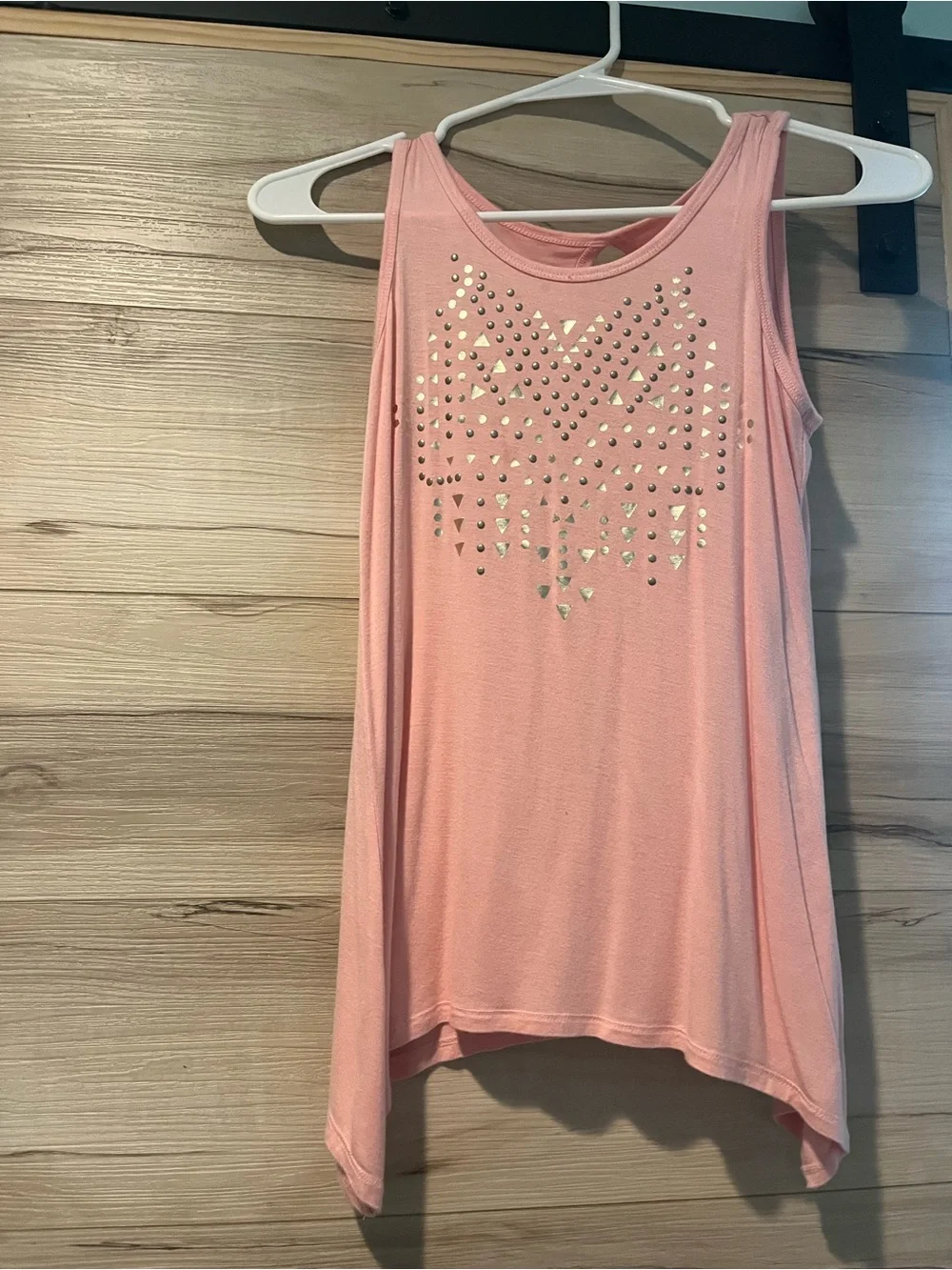 Justice Light Pink Studded Heart Tank